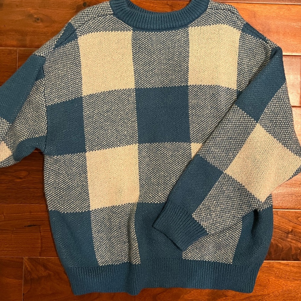 Oak + Fort Knitted Checkered Sweater